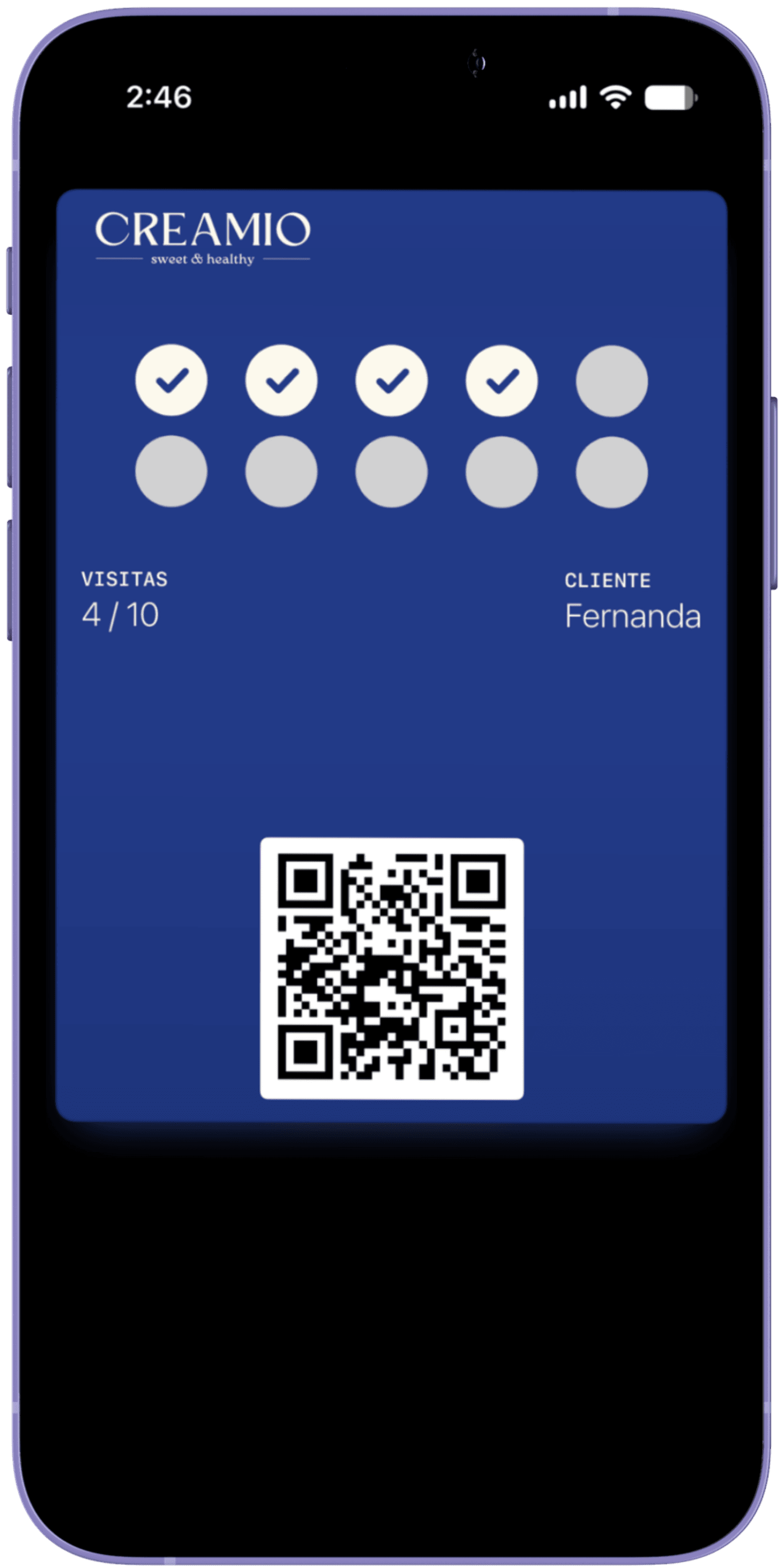 Tarjeta de lealtad Bond dentro de Apple Wallet en un iPhone